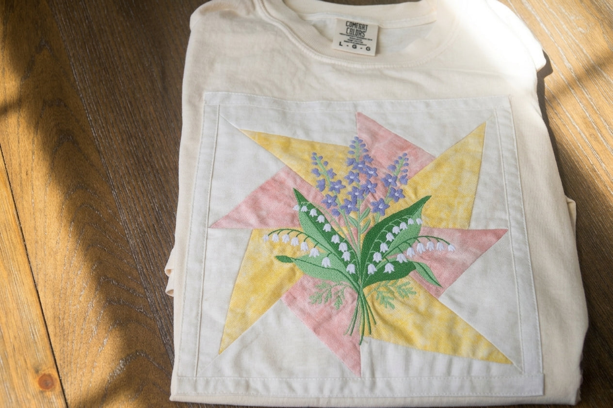 The Birth Bouquet: Custom Quilted Heirloom Sweatshirt