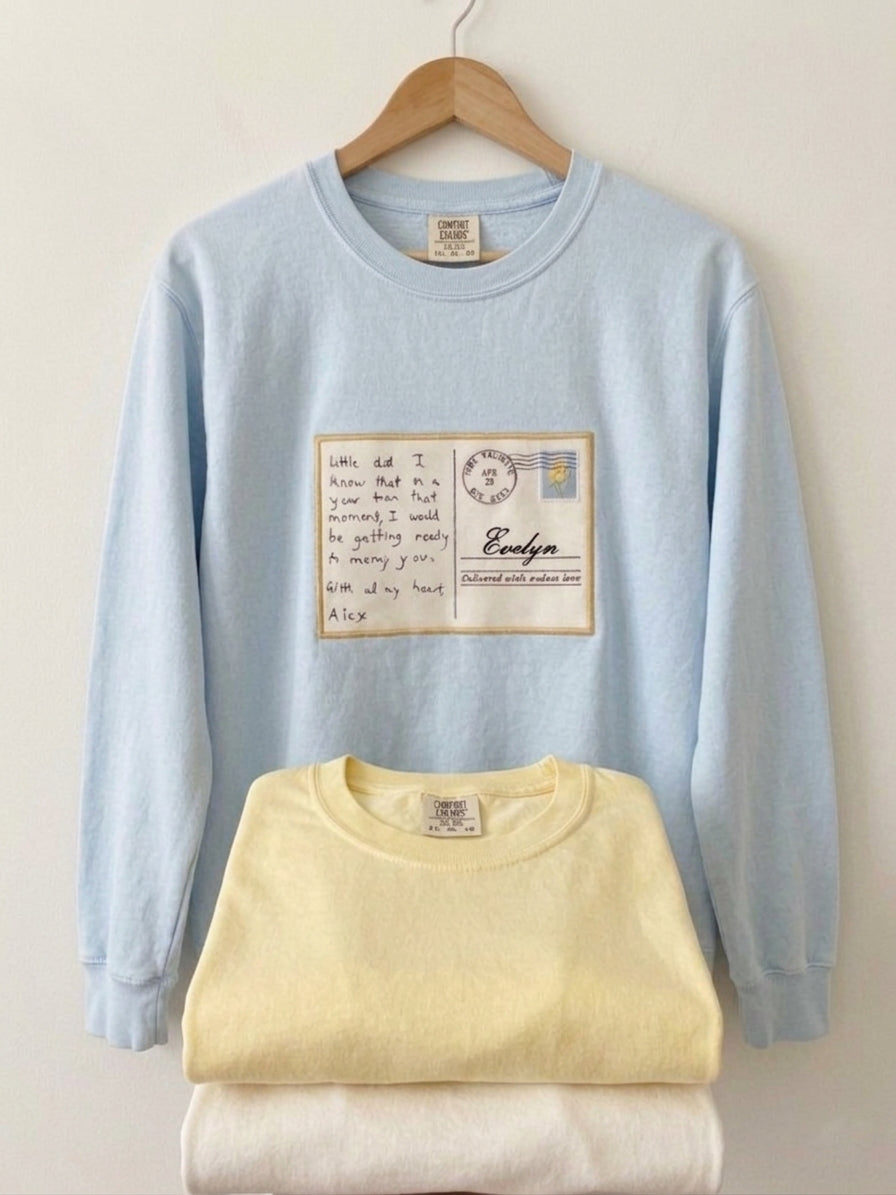 The Postcard: Custom Handwriting Embroidery Sweatshirt