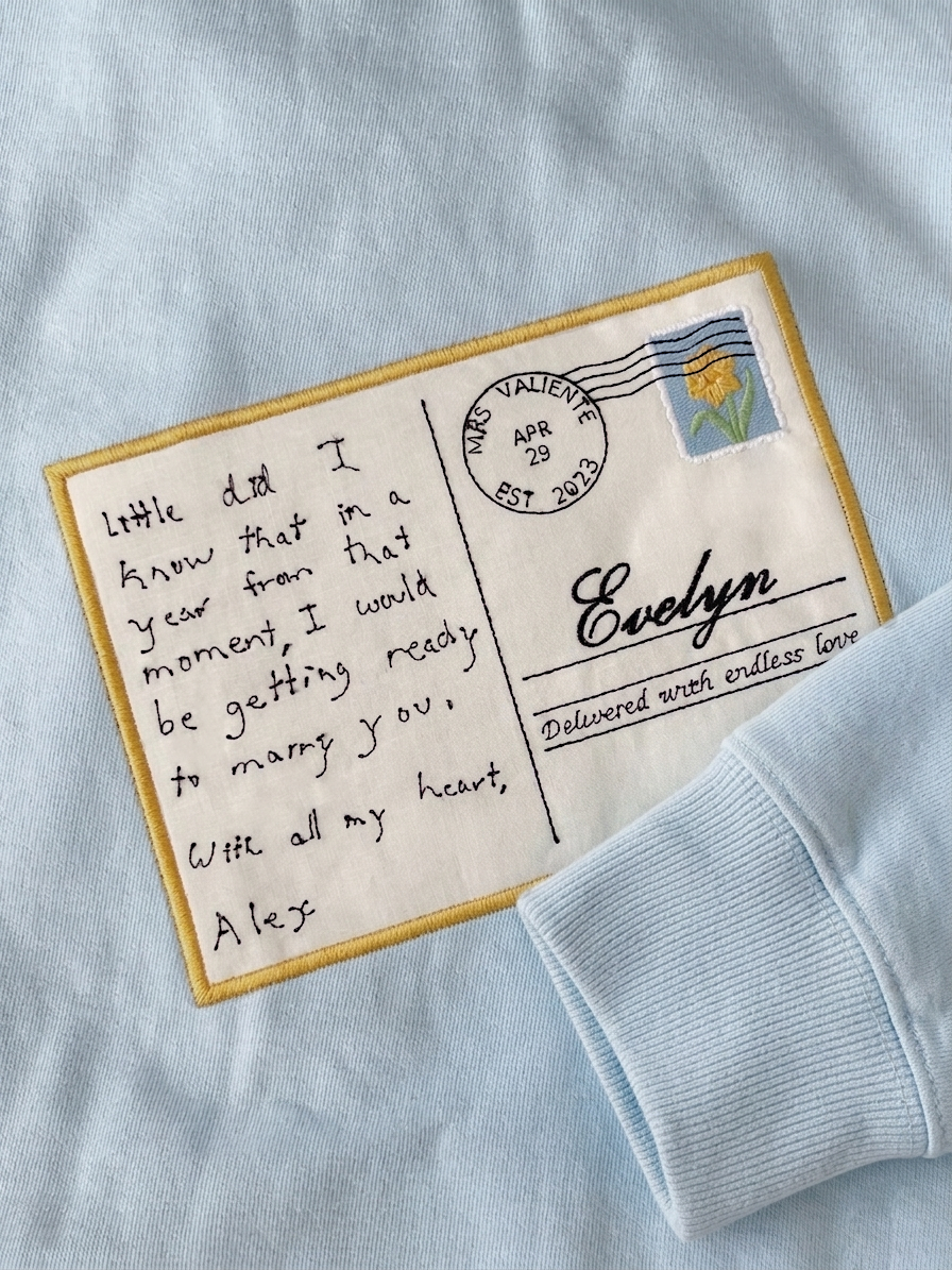 The Postcard: Custom Handwriting Embroidery Tee
